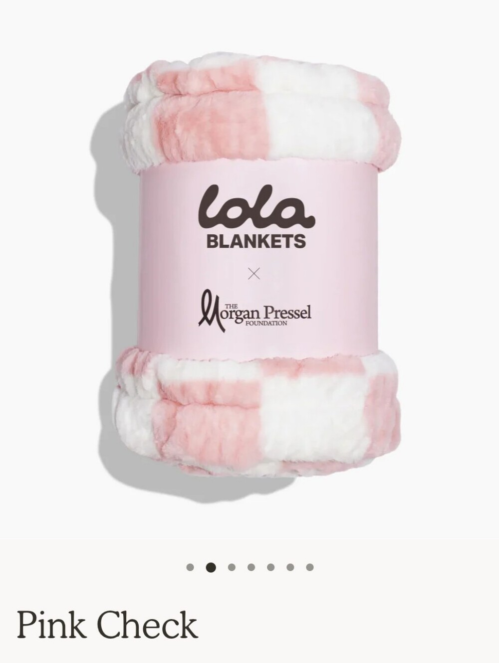 Lola Blankets Pink Check Plush Throw SZ XL